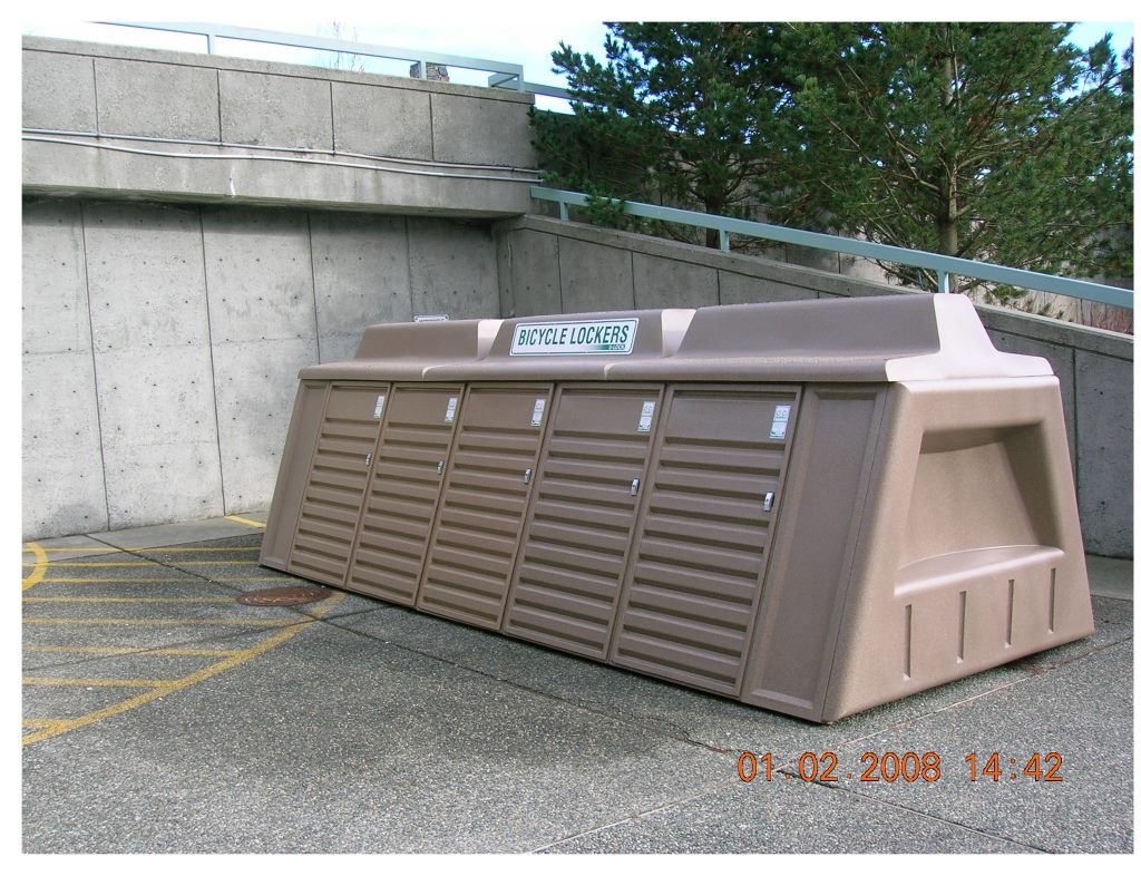 image of bicycle locker at Nanaimo Hospital